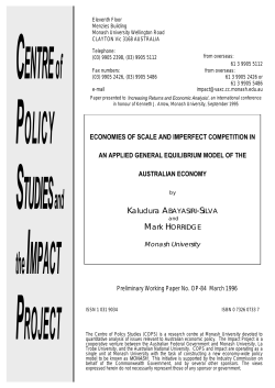 ECONOMIES OF SCALE AND IMPERFECT COMPETITION IN
