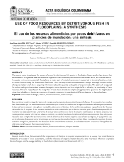 USE OF FOOD RESOURCES BY DETRITIVOROUS FISH IN