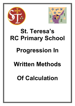 Maths Calculation Policy - St Teresa`s RC Primary School