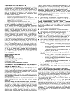 Checking Account Error Resolution