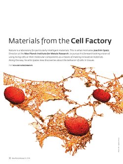 Materials from the Cell Factory - Max-Planck