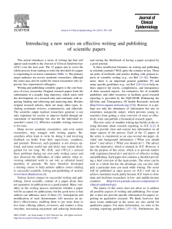 Introducing a new series on effective writing and publishing