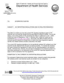 HIV Reporting and Research