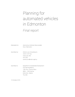 Planning for Automated Vehicles in Edmonton