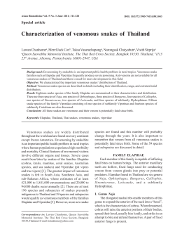 Characterization of venomous snakes of Thailand