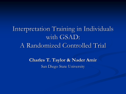 Interpretation Training in Individuals with GSAD