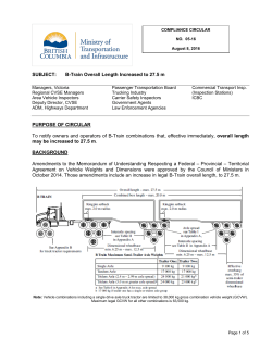 SUBJECT: B-Train Overall Length Increased to 27.5 m PURPOSE