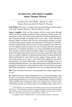 An Interview with James Laughlin about Thomas Merton