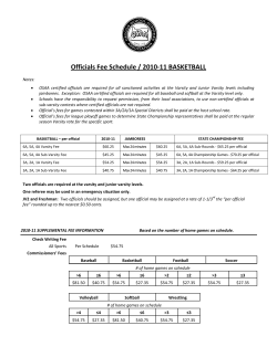 Officials Fee Schedule / 2010-11 BASKETBALL