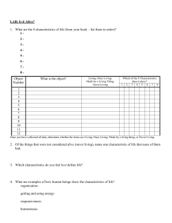 Characteristics of Life Lab