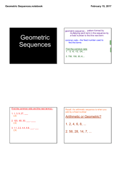 Geometric Sequences.notebook