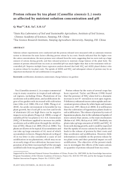 Proton release by tea plant (Camellia sinensis L.) roots as affected