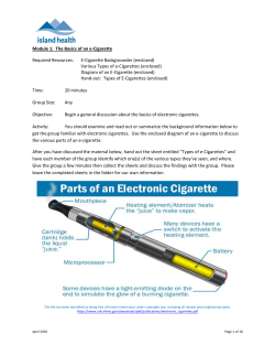 Electronic Cigarette Education Kit - Vancouver Island Health Authority