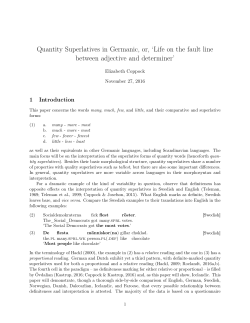 Quantity Superlatives in Germanic, or, `Life on the fault line between
