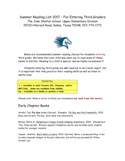 For Entering Third Graders