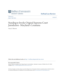 Standing to Invoke Original Supreme Court Jurisdiction