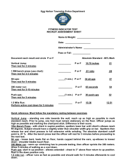 2014 Fitness Indicator Test