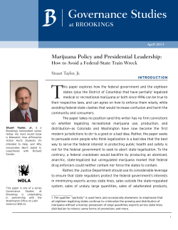 Marijuana Policy and Presidential Leadership