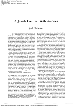 A Jewish Contract with America