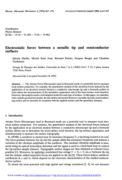 Electrostatic forces between a metallic tip and