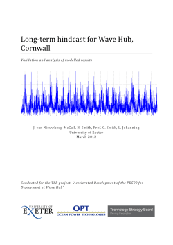 Long term hindcast data for Wave Hub by University of Exeter