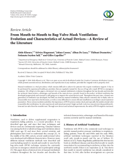 From Mouth-to-Mouth to Bag-Valve-Mask Ventilation: Evolution and