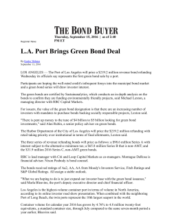 L.A. Port Brings Green Bond Deal