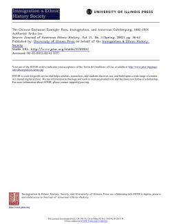 The Chinese Exclusion Example: Race, Immigration