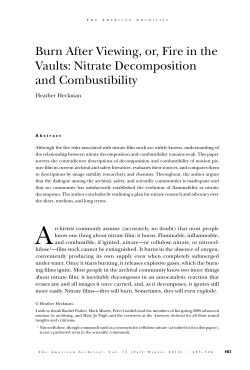 Burn After Viewing, or, Fire in the Vaults: Nitrate