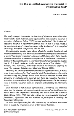 On the so-called evaluative material in informative text*