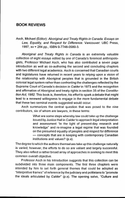(Editor): Aboriginal and Treaty Rights in Canada