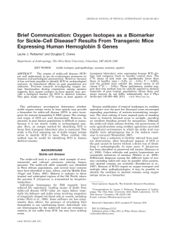 Oxygen Isotope as a Biomarker for Sickle Cell Disease?