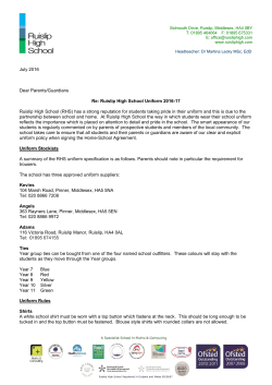 Uniform letter 2016-2017