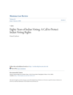 Eighty Years of Indian Voting: A Call to Protect Indian Voting Rights