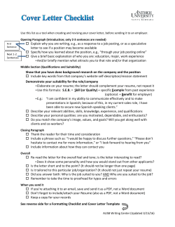 Explain why you are writing, e.g., as a response to a job posting, or