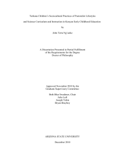 Turkana children`s Sociocultural Practices of Pastoralist Lifestyles