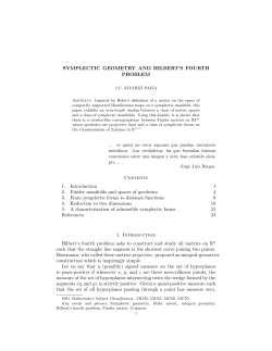SYMPLECTIC GEOMETRY AND HILBERT`S FOURTH