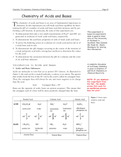 Chemistry of Acids and Bases