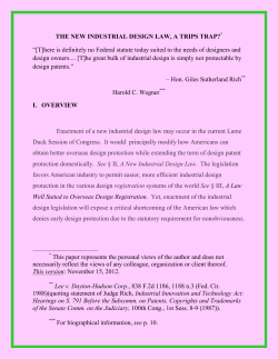 THE NEW INDUSTRIAL DESIGN LAW, A TRIPS TRAP? - Patently-O