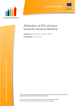 Attitudes of EU citizens towards Animal Welfare