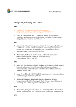 1: Tillmar AO, Dell`amico B, Welander J, Holmlund G