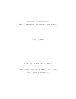 ADAM SMITH AND AMARTYA SEN: MARKETS AND FAMINES IN