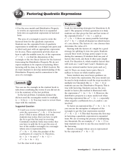 Factoring Quadratic Expressions