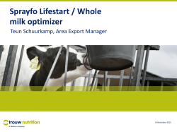 Sprayfo Lifestart / Whole milk optimizer