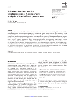 Volunteer tourism and its (mis)perceptions