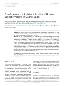 Prevalence and clinical characteristics of Charles Bonnet syndrome
