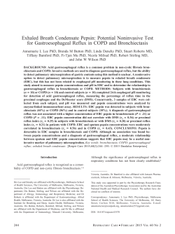 Exhaled Breath Condensate Pepsin: Potential