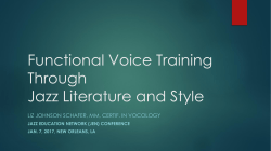 Functional Voice Training Through Jazz Literature and Style