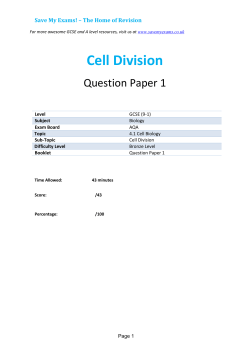 Cell Division - SAVE MY EXAMS!