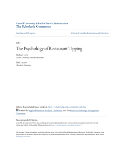 The Psychology of Restaurant Tipping
